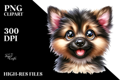 Creative Baby Cartoon German Shepherd PNG Product Image 2