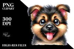 Creative Baby Cartoon German Shepherd PNG Product Image 2