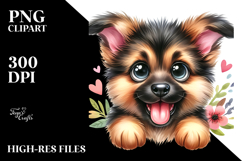 Creative Baby Cartoon German Shepherd PNG Product Image 2