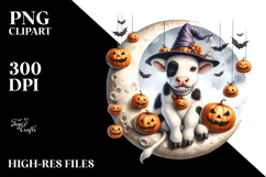 Funny Cow with Halloween Costume PNG Product Image 2