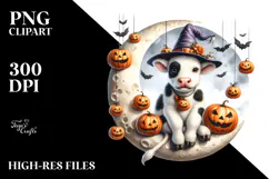 Funny Cow with Halloween Costume PNG Product Image 2