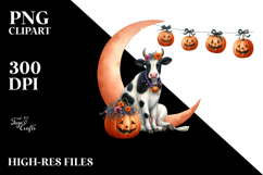 Funny Cow with Halloween Costume PNG Product Image 2