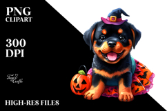 Expressive Baby Rottweiler, Halloween PNG Product Image 2
