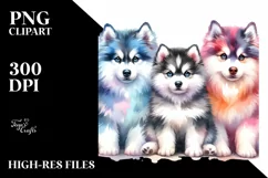Colorful Siberian Husky Watercolor Product Image 1