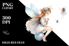 Washed Watercolor Whimsical Fairy, Transparent PNG Product Image 2