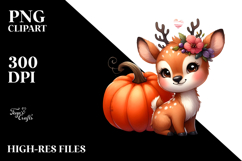 Cute Baby Elk Pumpkin Clipart Product Image 2