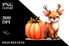 Cute Baby Elk Pumpkin Clipart Product Image 2