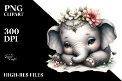 Baby Elephant Sleeping, Transparent PNG Product Image 2