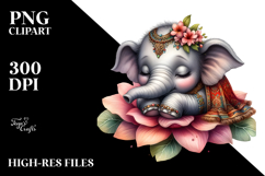 Cute Sleeping Elephant, Transparent PNG Product Image 2