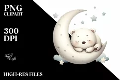 Sleeping Bear Clipart |T-shirt, Mug PNG Product Image 8