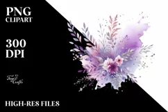 Colorful Purple Watercolor Background with Silver Foil Product Image 1