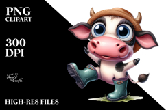 Excited Rain Boots Cow | Summer Sticker Product Image 2
