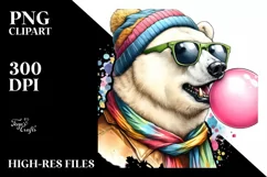 Colorful Quirky Polar Bear Artistic Image | Clipart Product Image 1