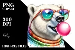 Colorful Quirky Polar Bear Artistic Image | Clipart Product Image 1