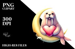 Adorned Walrus on Half Moon, PNG Product Image 2