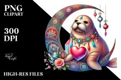 Adorned Walrus on Half Moon, PNG Product Image 2