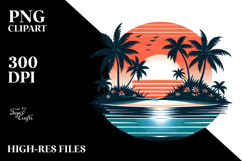 Retro Tropical Island Sunset Design Product Image 2