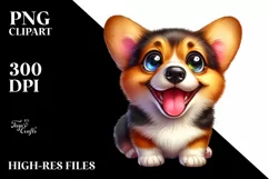 Colorful Crazy Pembroke Welsh Corgi | Sublimation | Clipart Product Image 3