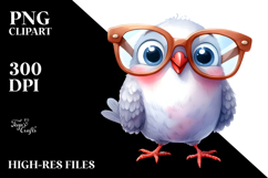 Funny Watercolor Dove es | Sublimation Clipart Product Image 2