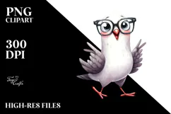 Funny Watercolor Dove es | Sublimation Clipart Product Image 2