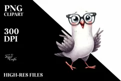 Funny Watercolor Dove es | Sublimation Clipart Product Image 1