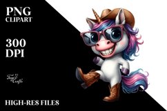 Funny Unicorn Expressive Clipart Product Image 1