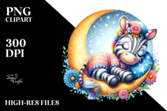 Cute Baby Zebra Dressed for Summer PNG Product Image 2