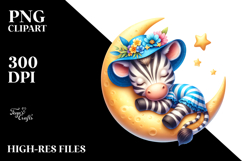 Cute Baby Zebra Dressed for Summer PNG Product Image 2