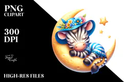 Cute Baby Zebra Dressed for Summer PNG Product Image 2