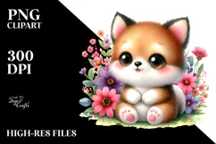 Smiling Baby with Flowers, Transparent PNG Product Image 2