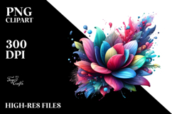 Abstract Colorful Glossy Magnolia PNG Product Image 2