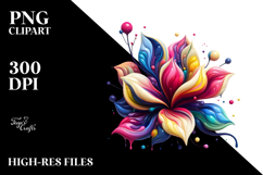 Abstract Colorful Glossy Magnolia PNG Product Image 2