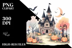 Cute Castle Haloween Image, Transparent PNG Product Image 3