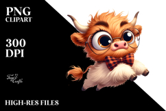 Watercolor Cow with Party Hat, High-Res PNG Product Image 2