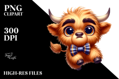 Watercolor Cow with Party Hat, High-Res PNG Product Image 2