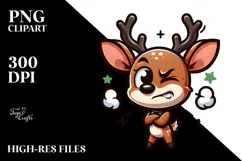 Goofy Cartoon Deer with Side-Eye PNG Product Image 2