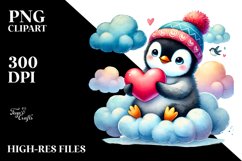Cute Penguin on Cloud, PNG Product Image 2
