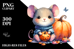 Cute Baby Mouse Pumpkin | Clipart Product Image 2