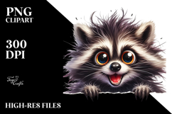 Funny Watercolor Raccoon Sticker Product Image 2