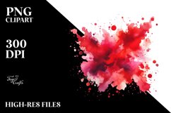 Colorful Redish Watercolor Splash | Sublimation | Clipart Product Image 3