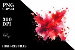 Colorful Redish Watercolor Splash | Sublimation | Clipart Product Image 3