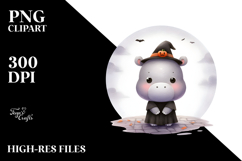 Cute Hippo Halloween Image PNG Product Image 2