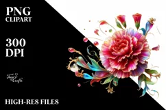 Watercolor Luxury Flower Splash Clipart Product Image 1