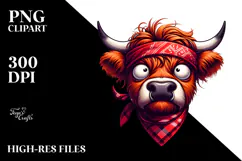 Highland Cow Bandana PNG Product Image 2