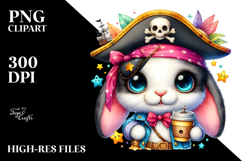 Colorful Bunny with Coffee Cup PNG Product Image 2