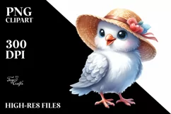 Baby Dove Standing Sun Hat | Sublimation Clipart Product Image 1