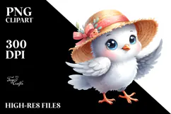 Excited Baby Dove Sun Hat Clipart Product Image 2