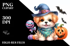 Cute Dog Halloween Sublimation Clipart Product Image 1