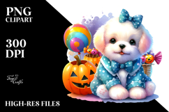 Cute Dog Halloween Sublimation Clipart Product Image 2