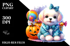 Cute Dog Halloween Sublimation Clipart Product Image 2